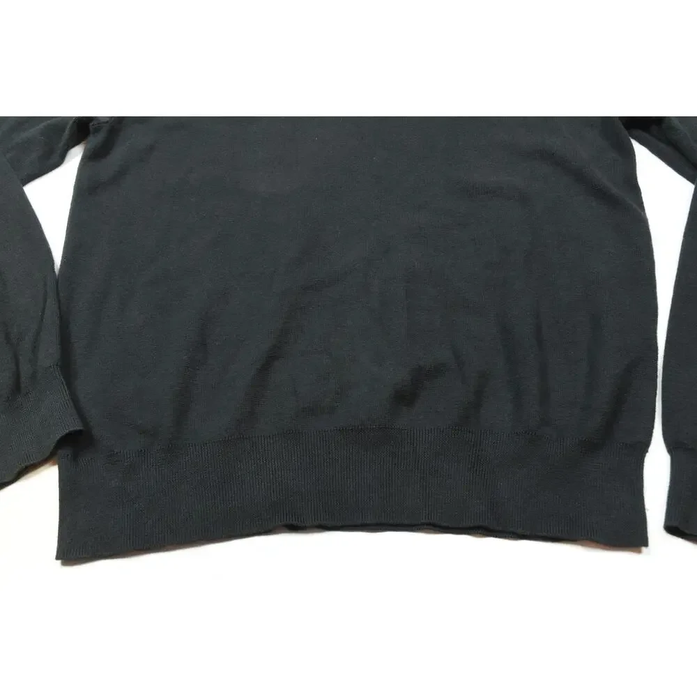 Polo Ralph Lauren Sweater Mens Medium Black Pima Cotton V-Neck Long Sleeve